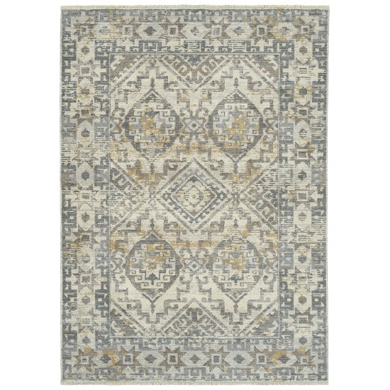 Kaleen Eddison Collection Ivory Gray Runner 2'7" x 7'6"