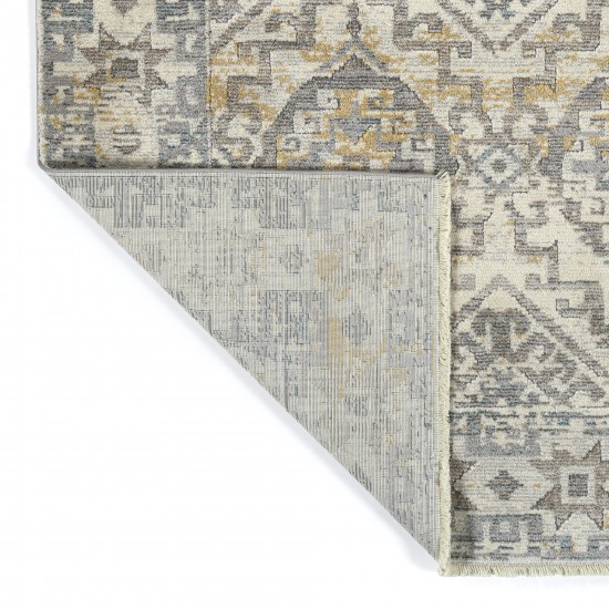 Kaleen Eddison Collection Ivory Gray Runner 2'7" x 7'6"