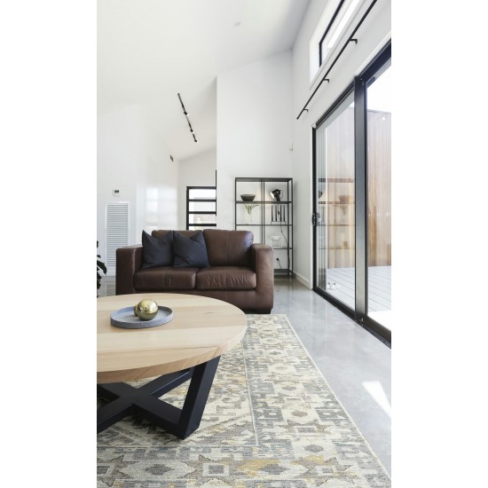 Kaleen Eddison Collection Ivory Gray Runner 2'7" x 7'6"