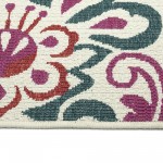 Kaleen Bitki Collection Ivory Teal Area Rug 5'3" x 5'3"