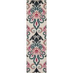 Kaleen Bitki Collection Ivory Teal Area Rug 5'3" x 5'3"