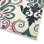 Kaleen Bitki Collection Ivory Teal Area Rug 7'10" x 7'10"