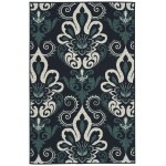 Kaleen Bitki Collection Navy Teal Runner 2'2" x 7'10"