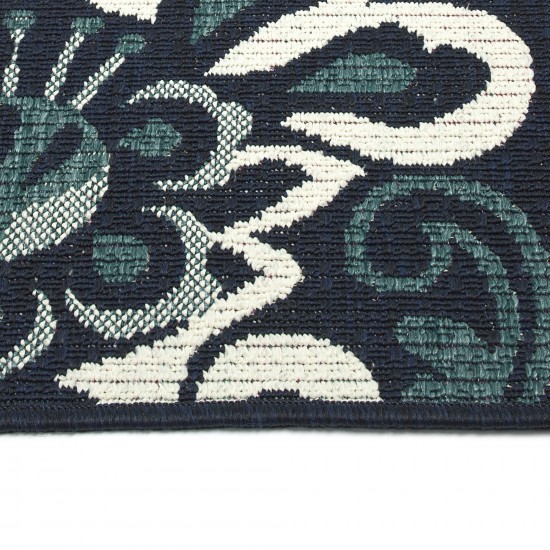 Kaleen Bitki Collection Navy Teal Runner 2'2" x 7'10"