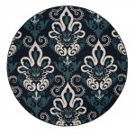 Kaleen Bitki Collection Navy Teal Area Rug 5'3" x 5'3"