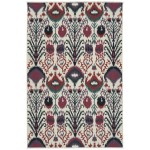 Kaleen Bitki Collection Ivory Red Throw Rug 1'11" x 3'7"