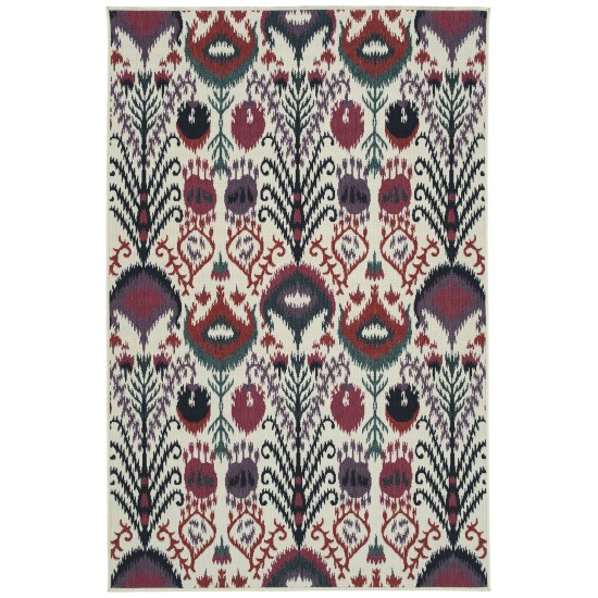 Kaleen Bitki Collection Ivory Red Throw Rug 1'11" x 3'7"