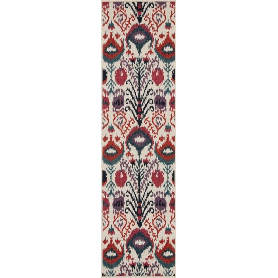 Kaleen Bitki Collection Ivory Red Throw Rug 1'11" x 3'7"