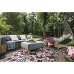 Kaleen Bitki Collection Ivory Red Area Rug 7'10" x 7'10"