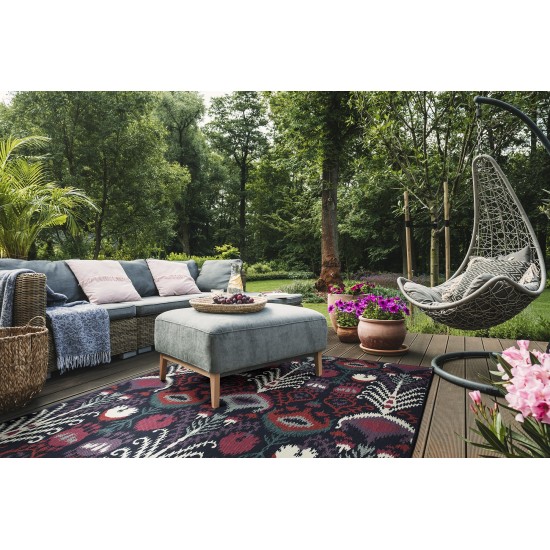 Kaleen Bitki Collection Navy Ivory Area Rug 7'10 x 10'10"