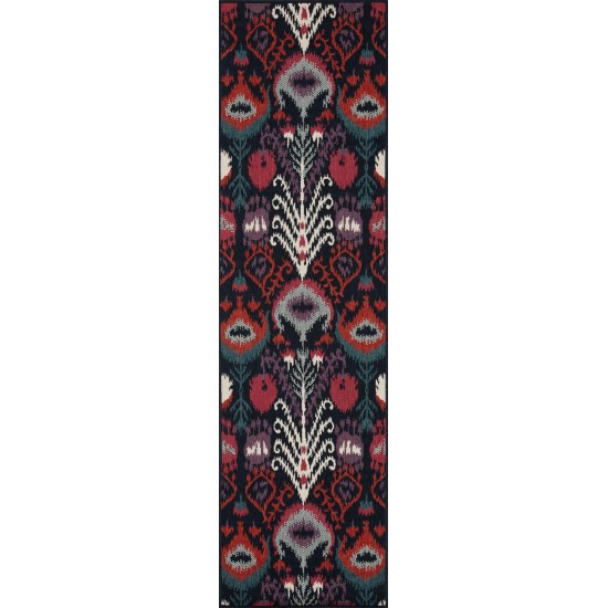 Kaleen Bitki Collection Navy Ivory Area Rug 7'10 x 10'10"