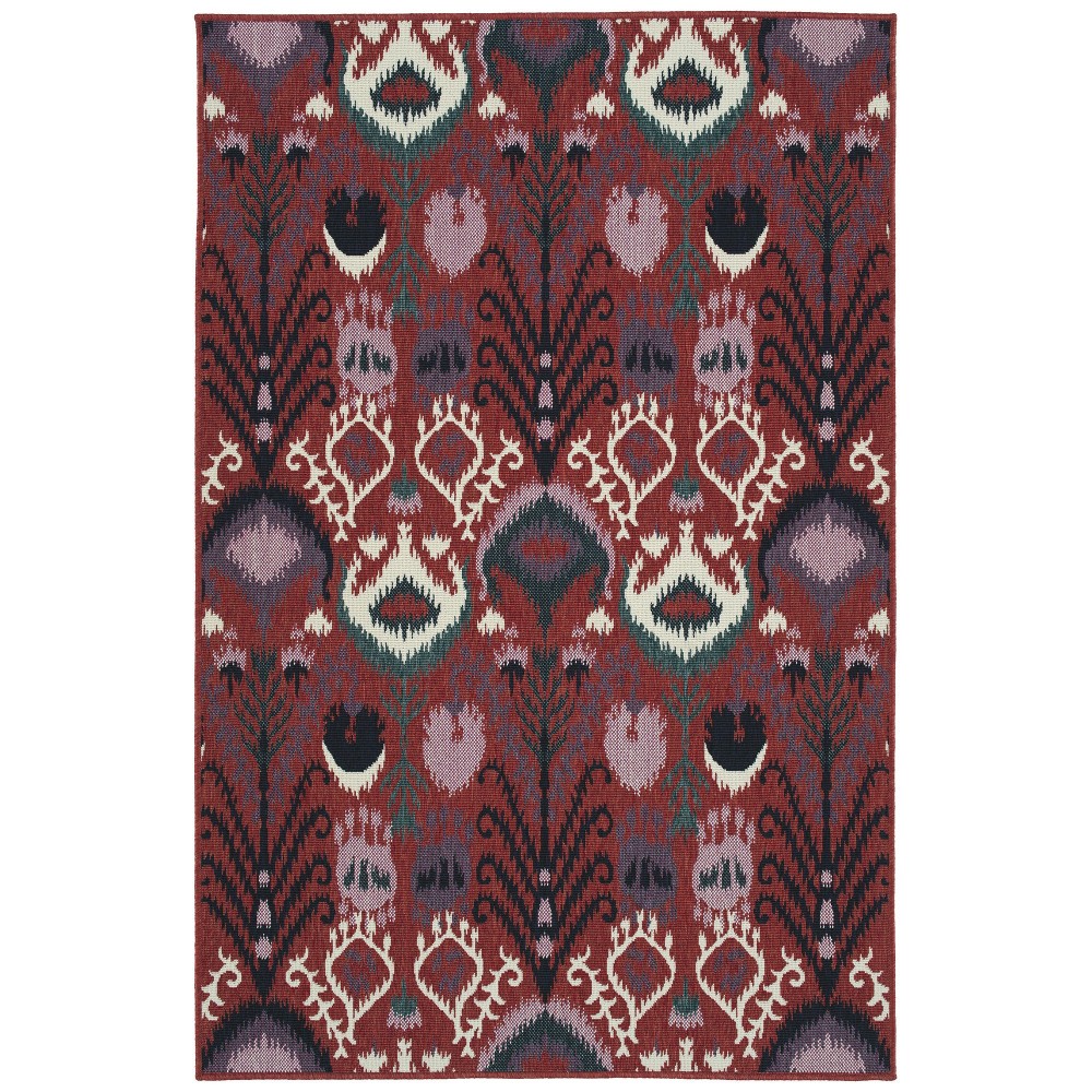 Kaleen Bitki Collection Red Navy Throw Rug 1'11" x 3'7"