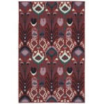 Kaleen Bitki Collection Red Navy Area Rug 5'3" x 5'3"