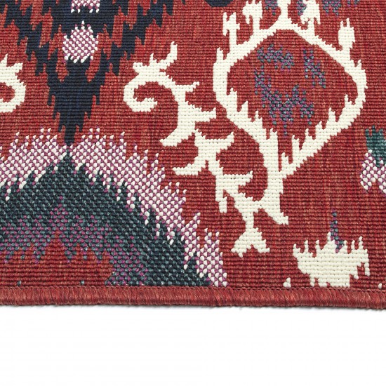 Kaleen Bitki Collection Red Navy Area Rug 5'3" x 5'3"