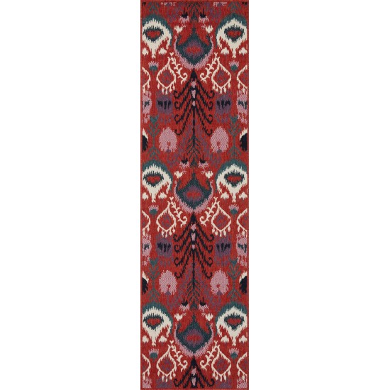 Kaleen Bitki Collection Red Navy Area Rug 5'3" x 5'3"