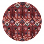 Kaleen Bitki Collection Red Navy Area Rug 5'3" x 5'3"