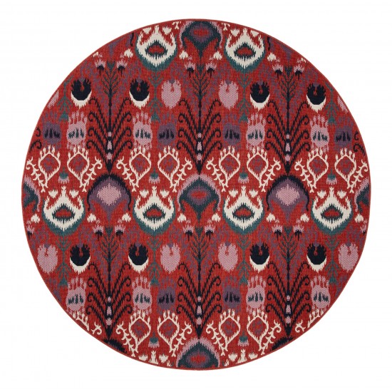 Kaleen Bitki Collection Red Navy Area Rug 5'3" x 5'3"