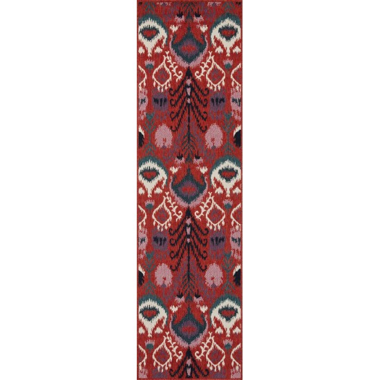 Kaleen Bitki Collection Red Navy Area Rug 5'3" x 7'6"