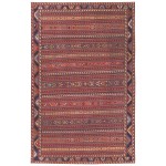 Kaleen Boho Patio Collection Red Navy Throw Rug 2' x 3'