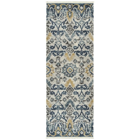 Kaleen Eddison Collection Blue Silver Runner 2'7" x 7'6"