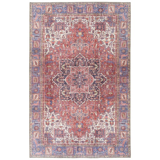 Kaleen Boho Patio Collection Red Coral Throw Rug 3' x 5'