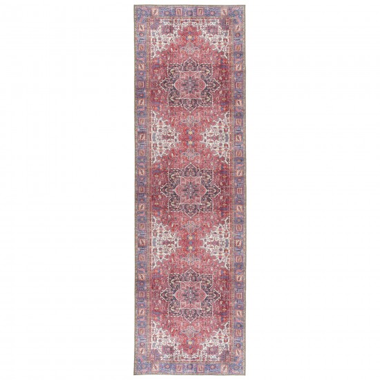 Kaleen Boho Patio Collection Red Coral Area Rug 5' x 7'6"