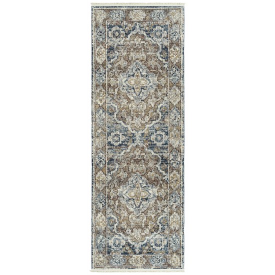 Kaleen Eddison Collection Multi Navy Runner 2'7" x 7'6"