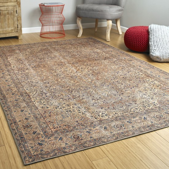 Kaleen Boho Patio Collection Light Taupe Throw Rug 3' x 5'