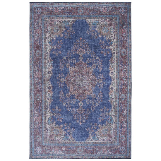 Kaleen Boho Patio Collection Blue Denim Throw Rug 2' x 3'