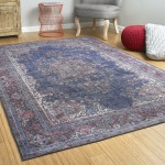 Kaleen Boho Patio Collection Blue Denim Runner 2'3" x 7'6"