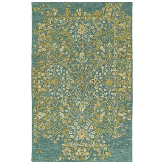 Kaleen Elijah Collection Dark Turquoise Runner 2'6" x 8'