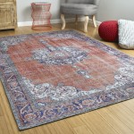 Kaleen Boho Patio Collection Dark Paprika Area Rug 5' x 7'6"