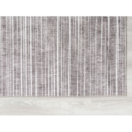 Kaleen Boho Patio Collection Light Pewter Throw Rug 3' x 5'