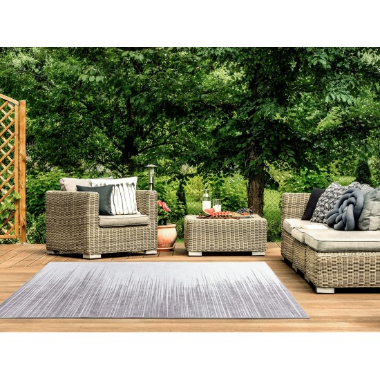 Kaleen Boho Patio Collection Light Pewter Throw Rug 3' x 5'