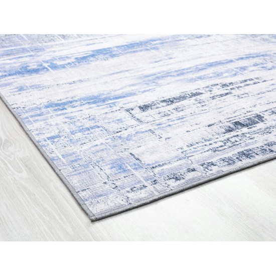 Kaleen Boho Patio Collection Blue White Throw Rug 2' x 3'