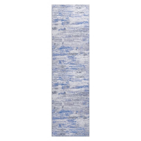 Kaleen Boho Patio Collection Blue White Throw Rug 2' x 3'