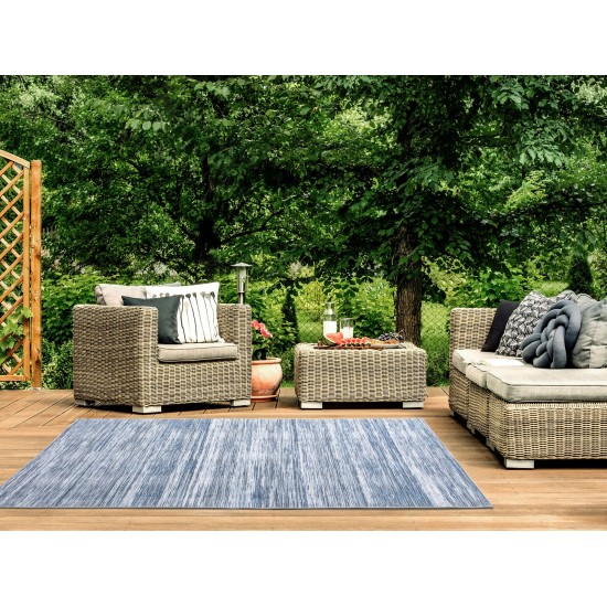 Kaleen Boho Patio Collection Dark Denim Throw Rug 2' x 3'