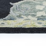 Kaleen Elijah Collection Navy Linen Runner 2'6" x 8'