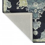 Kaleen Elijah Collection Navy Linen Runner 2'6" x 8'