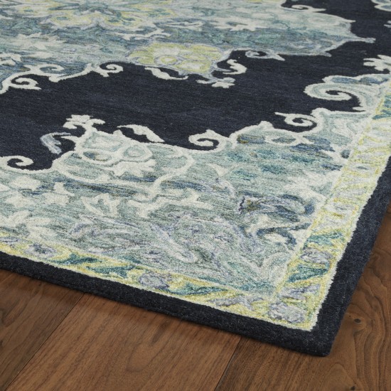 Kaleen Elijah Collection Navy Linen Area Rug 5' x 7'9"