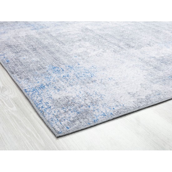 Kaleen Boho Patio Collection Blue Gray Throw Rug 2' x 3'