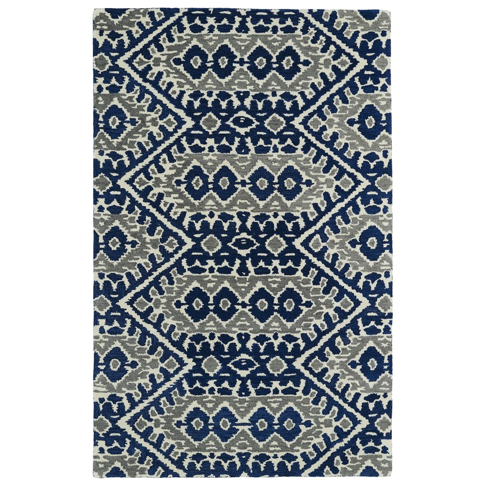 Kaleen Global Inspiration Collection Dark Blue Throw Rug 2' x 3'