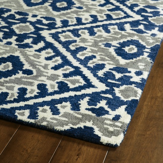 Kaleen Global Inspiration Collection Dark Blue Throw Rug 2' x 3'