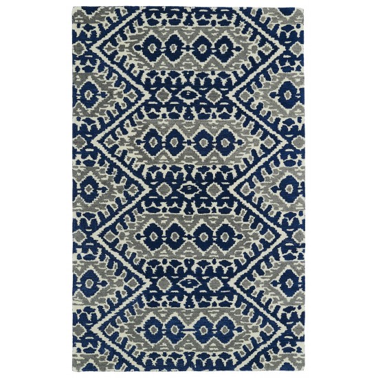 Kaleen Global Inspiration Collection Dark Blue Runner 2'6" x 8'