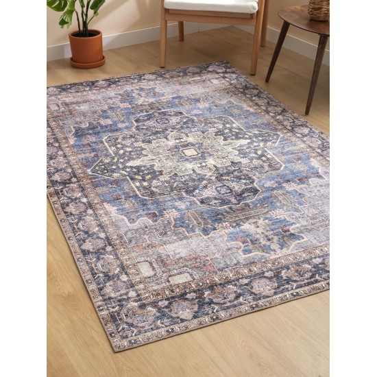 Kaleen Boho Patio Collection Navy Blue Area Rug 5' x 7'6"