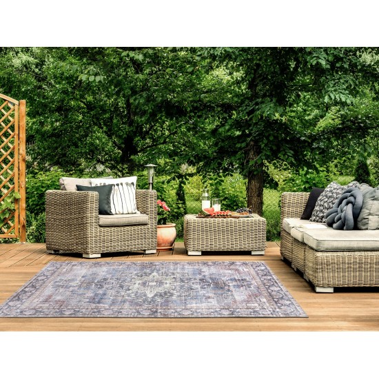 Kaleen Boho Patio Collection Navy Blue Area Rug 8' x 10'