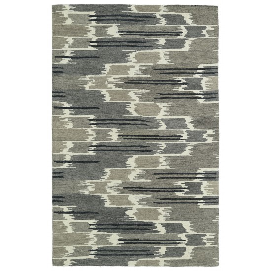 Kaleen Global Inspiration Collection Gray Charcoal Throw Rug 2' x 3'