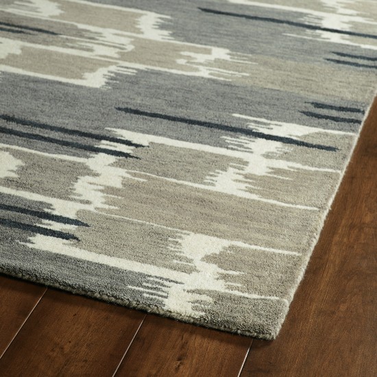 Kaleen Global Inspiration Collection Gray Charcoal Throw Rug 2' x 3'