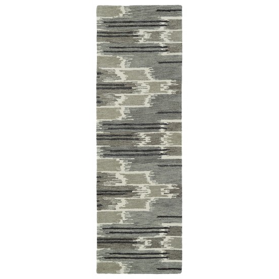 Kaleen Global Inspiration Collection Gray Charcoal Area Rug 3'6" x 5'6"