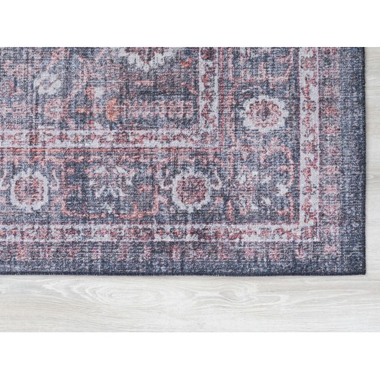 Kaleen Boho Patio Collection Navy LtBlue Throw Rug 3' x 5'